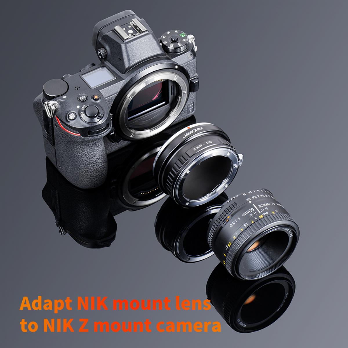 Nikon F/AF AI AI-S Mount Lens to Nikon Z6 Z7 Camera K&F Concept Lens Mount Adapter