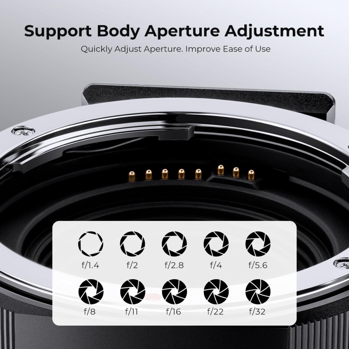 K&F Concept Auto Focus Lens Mount Adapter EF/EF-S to EOS M Electronic Lens Adapter Compatible for Canon EF EF-S Mount Lens to EOS M Mount Cameras