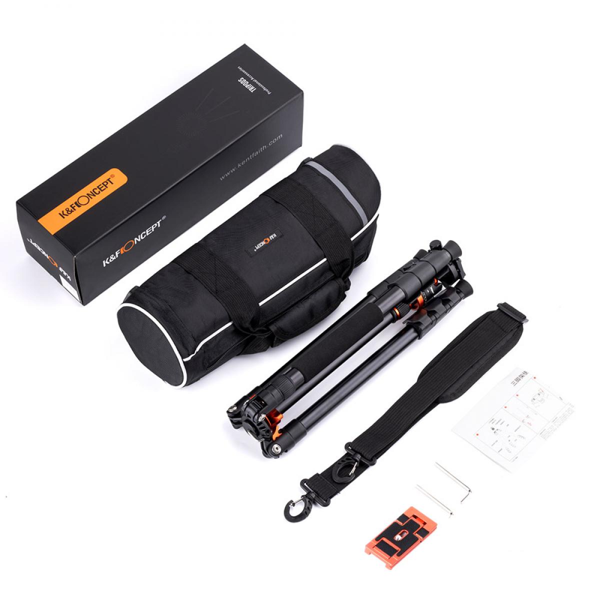 62''/1.6m Aluminum Tripod Detachable Monopod with Quick Release Plate, Ball Head and Compact Travel Carrying Bag SA254M1 for DSLR K254A1+BH-28L (SA254M1)