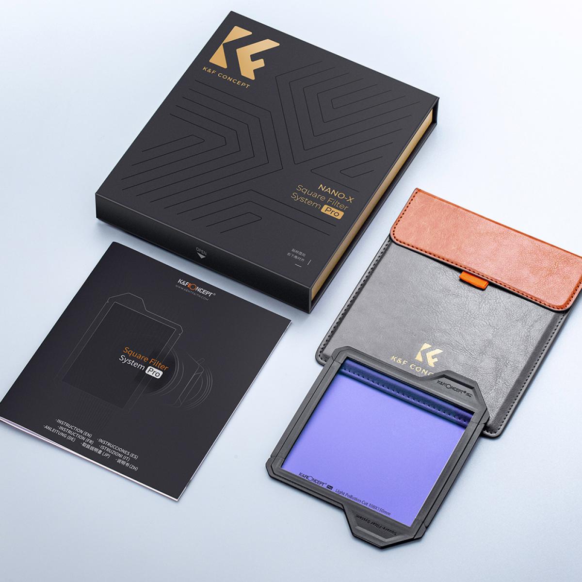 100*100*2mm Anti-light Pollution Square Filter with Protective Frame, HD Optical Glass Waterproof ND Light Reduction Filter - X-PRO Series