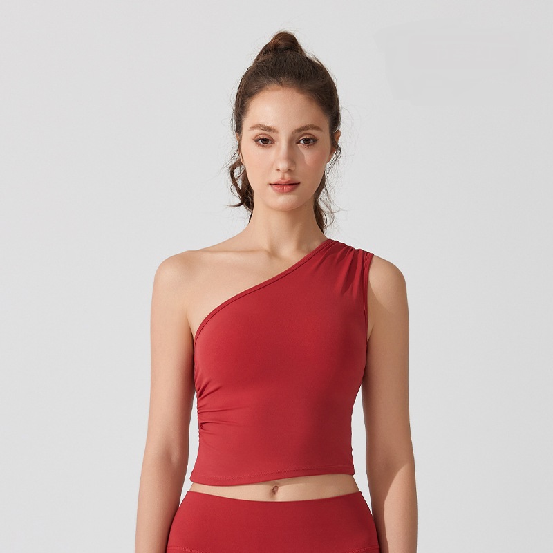 Nude one-shoulder waist bra