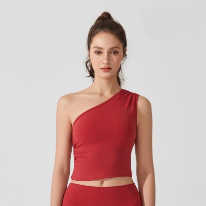 Nude one-shoulder waist bra