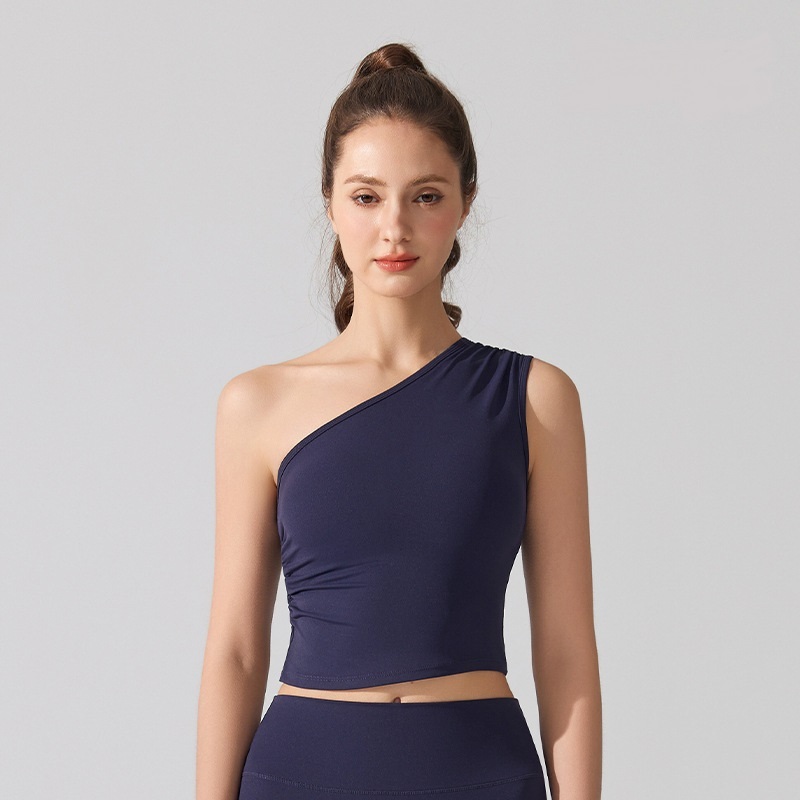 Nude one-shoulder waist bra