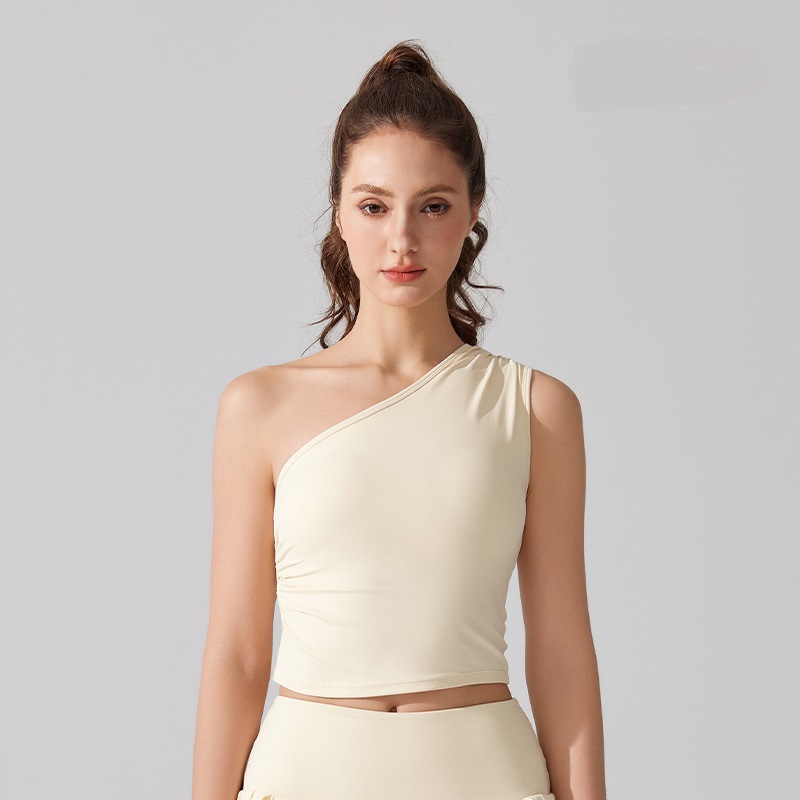 Nude one-shoulder waist bra