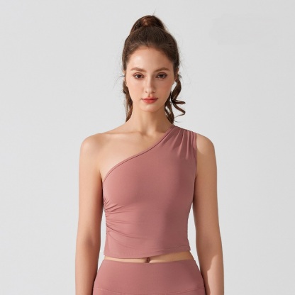 Nude one-shoulder waist bra