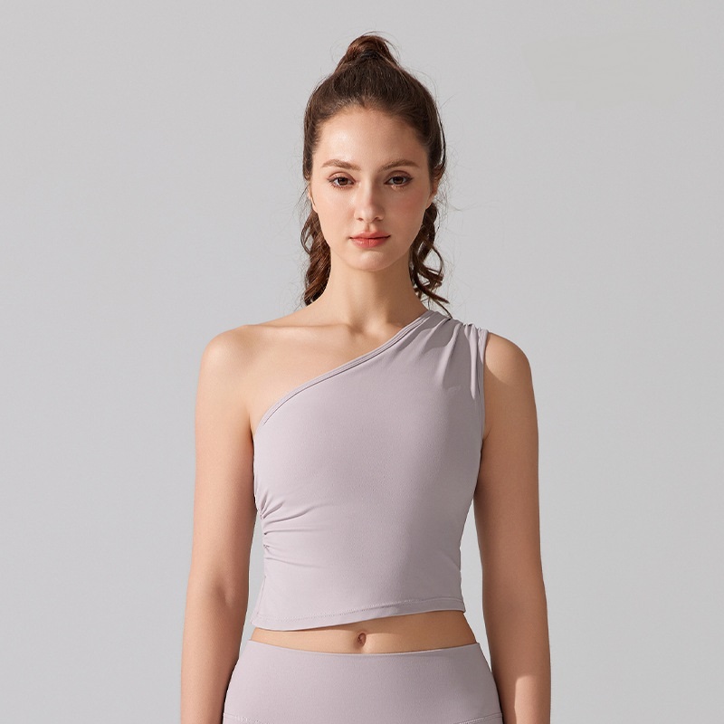 Nude one-shoulder waist bra