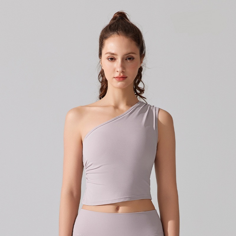 Nude one-shoulder waist bra