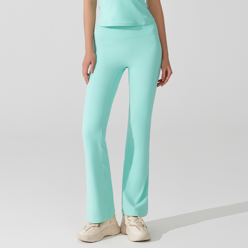 Nude antibacterial high-waisted hip lift slim slightly flared pants