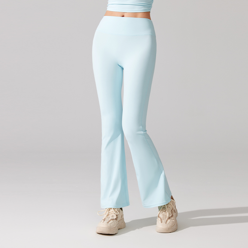 Nude antibacterial high-waisted hip lift slim slightly flared pants