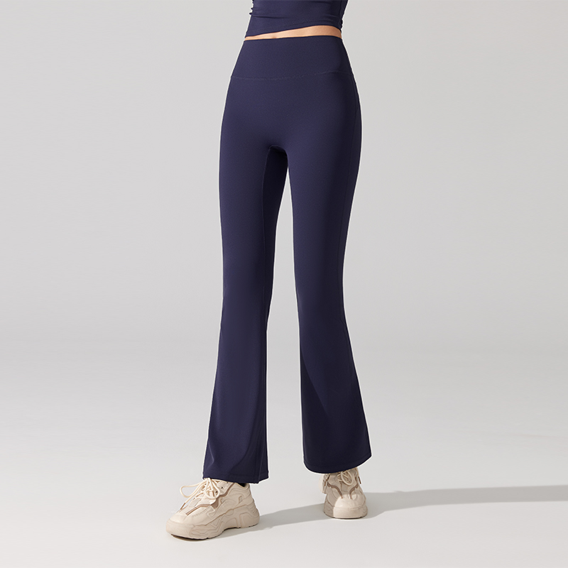 Nude antibacterial high-waisted hip lift slim slightly flared pants