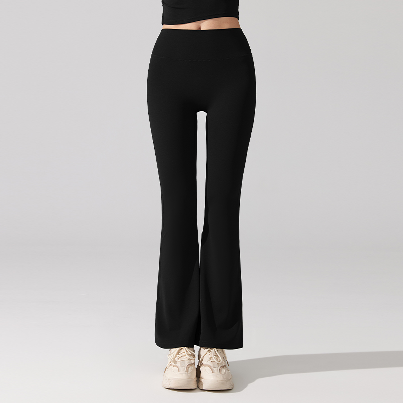 Nude antibacterial high-waisted hip lift slim slightly flared pants