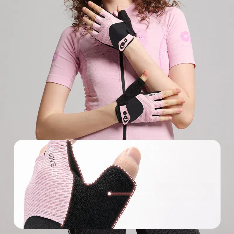 Breathable, Wear-resistant, Shock-absorbing, Non-slip, Outdoor cycling, Sports and fitness half-finger gloves