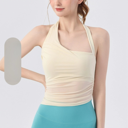 Design polka dot halterneck training fitness back bra