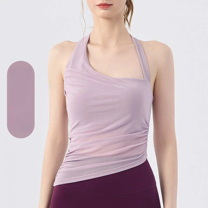 Design polka dot halterneck training fitness back bra