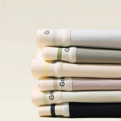 Seamless comfortable and breathable mid-high waist hip cover cotton triangle briefs