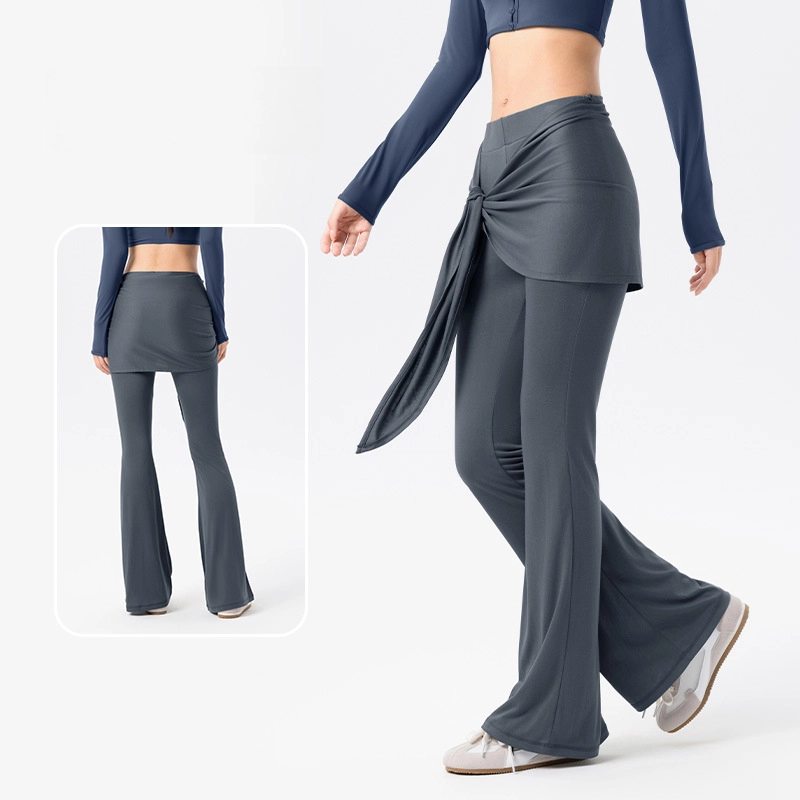 Flat flared detachable butt curtain breathable gym bell-bottoms