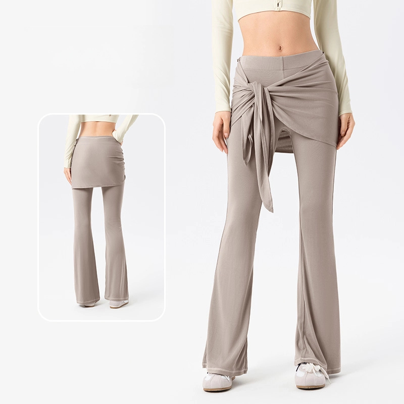 Flat flared detachable butt curtain breathable gym bell-bottoms