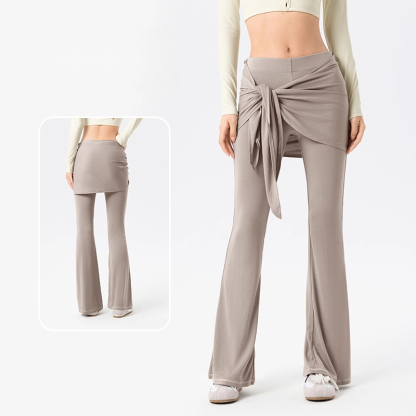Flat flared detachable butt curtain breathable gym bell-bottoms