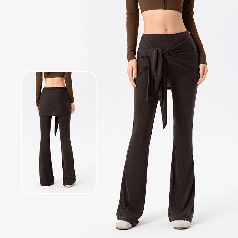 Flat flared detachable butt curtain breathable gym bell-bottoms