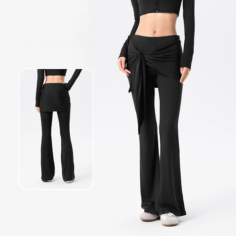 Flat flared detachable butt curtain breathable gym bell-bottoms
