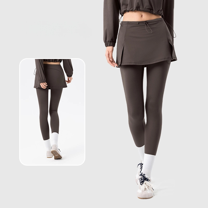 Fake two pieces of thin fleece running training sweatpants