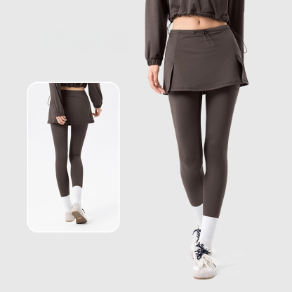 Fake two pieces of thin fleece running training sweatpants