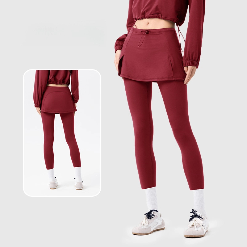 Fake two pieces of thin fleece running training sweatpants