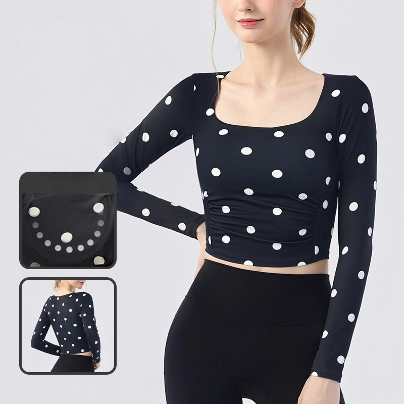 Soft and glutinous slim slim breathable sports fitness yoga long-sleeved top