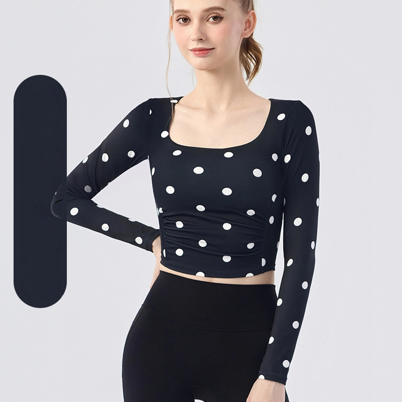 Soft and glutinous slim slim breathable sports fitness yoga long-sleeved top