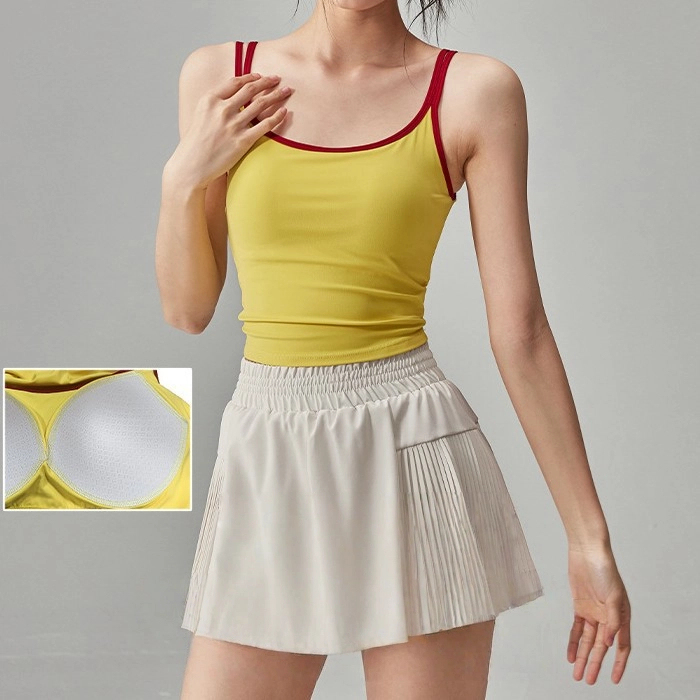 Contrasting color slimming sleeveless Pilates beautiful back bra