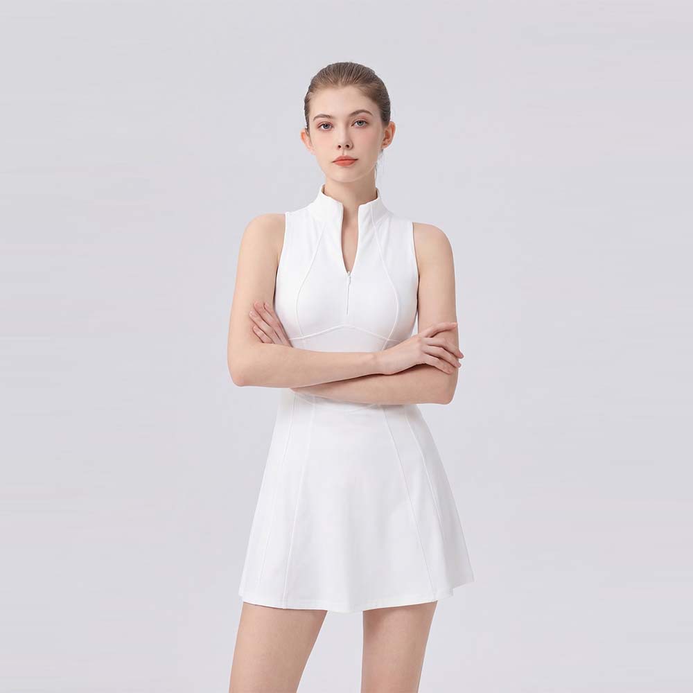 Stand up collar stretch quick-drying tennis dress set