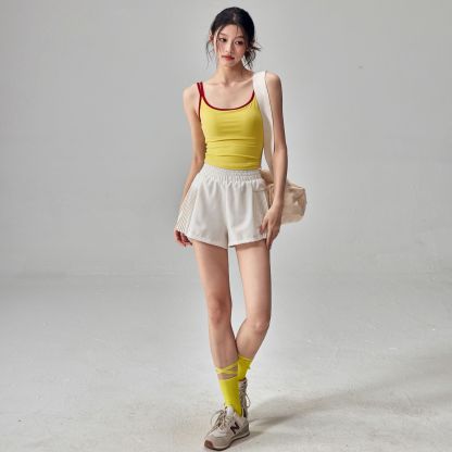 Contrasting color slimming sleeveless Pilates beautiful back bra