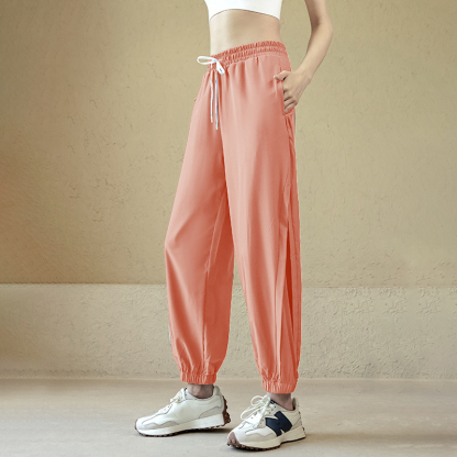 Loose mesh casual trousers