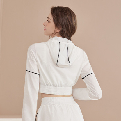 New breathable slimming fitness yoga zippered long sleeve jacket