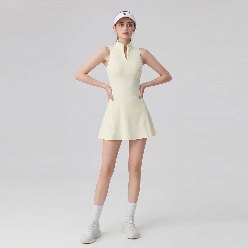Stand up collar stretch quick-drying tennis dress set