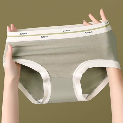 Seamless comfortable and breathable mid-high waist hip cover cotton triangle briefs