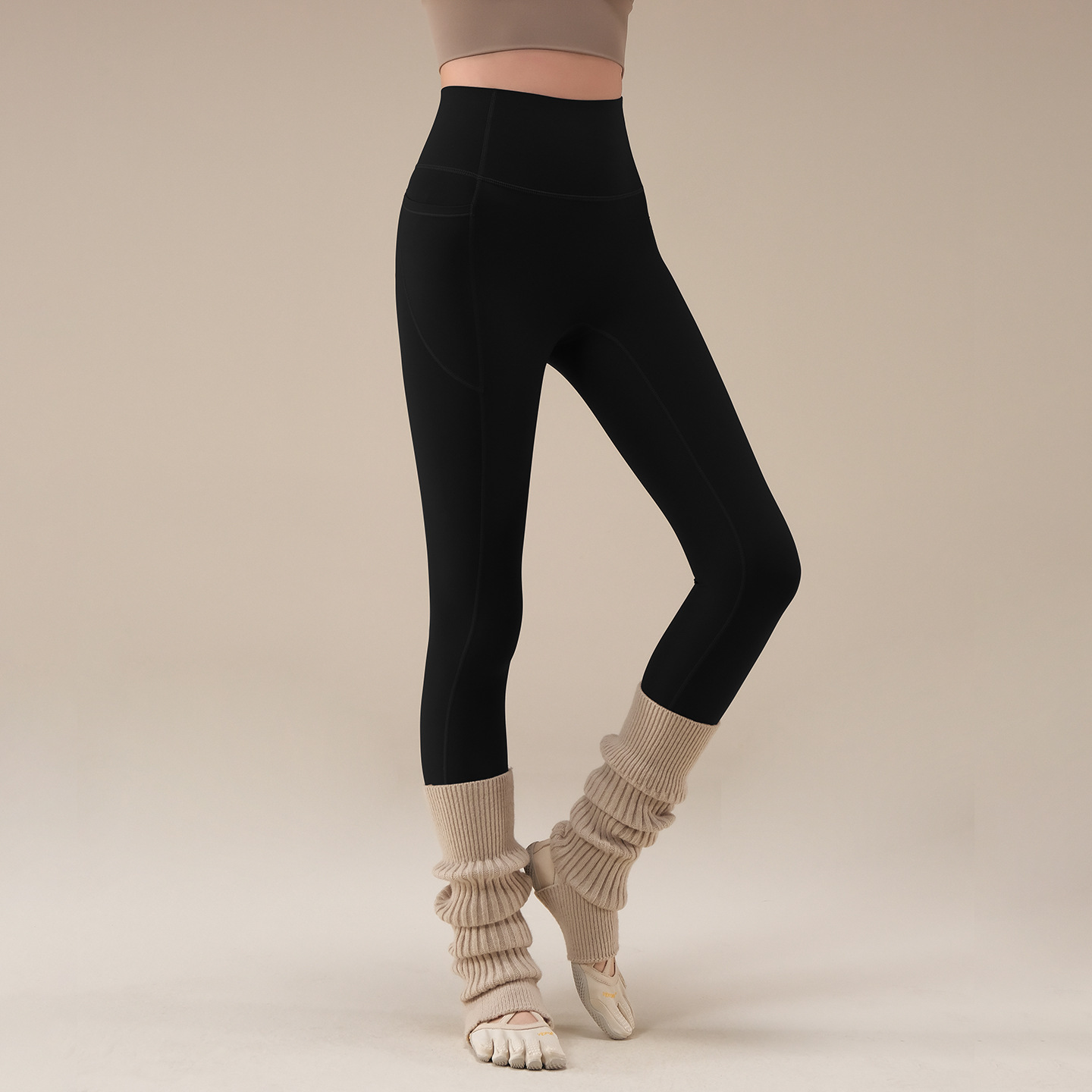 Autumn and winter new buttock lifting and belly tights Pilates fitness pants