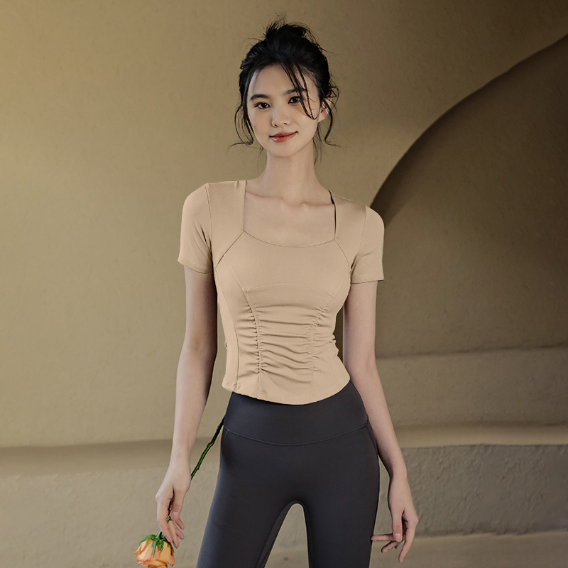 Quick-drying slimming short sleeves with breast pads