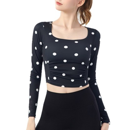 Soft and glutinous slim slim breathable sports fitness yoga long-sleeved top