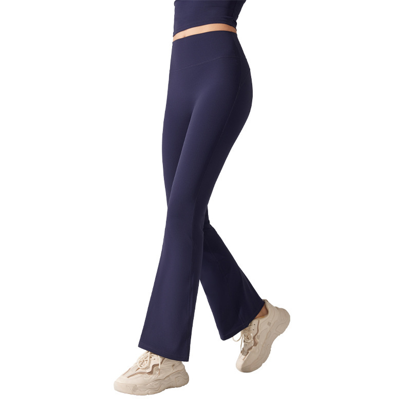 Nude antibacterial high-waisted hip lift slim slightly flared pants