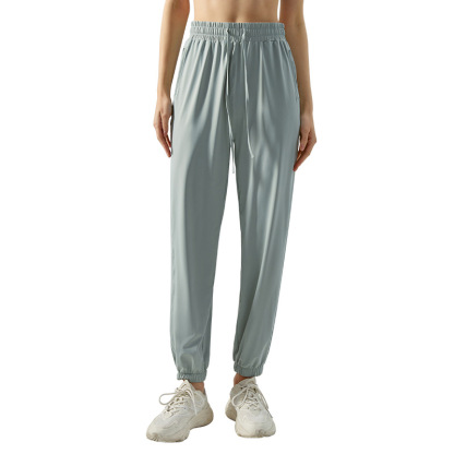 Sunscreen yarn drapes and legging, High-waisted slim trousers