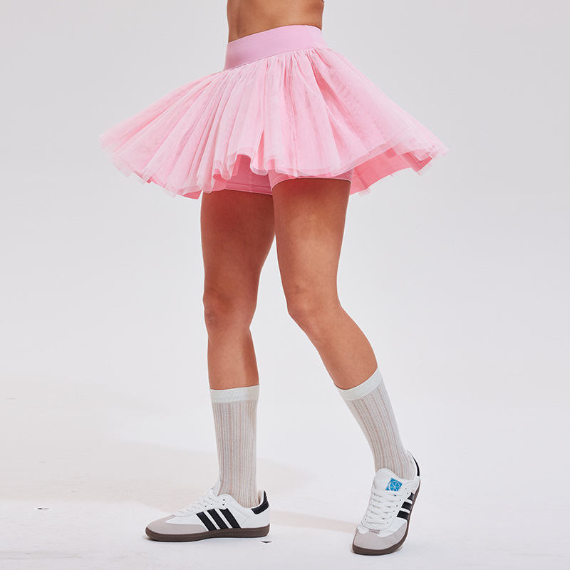 Anti-light light and light breathable mesh badminton puffy skirt