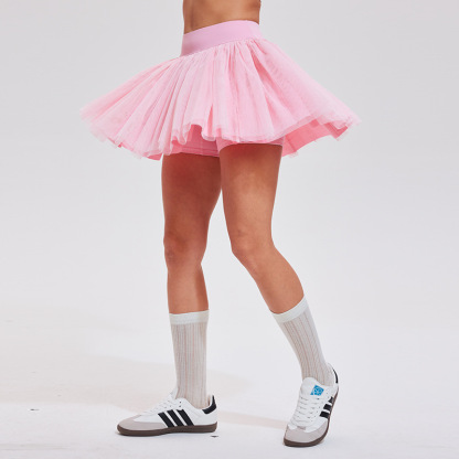 Anti-light light and light breathable mesh badminton puffy skirt