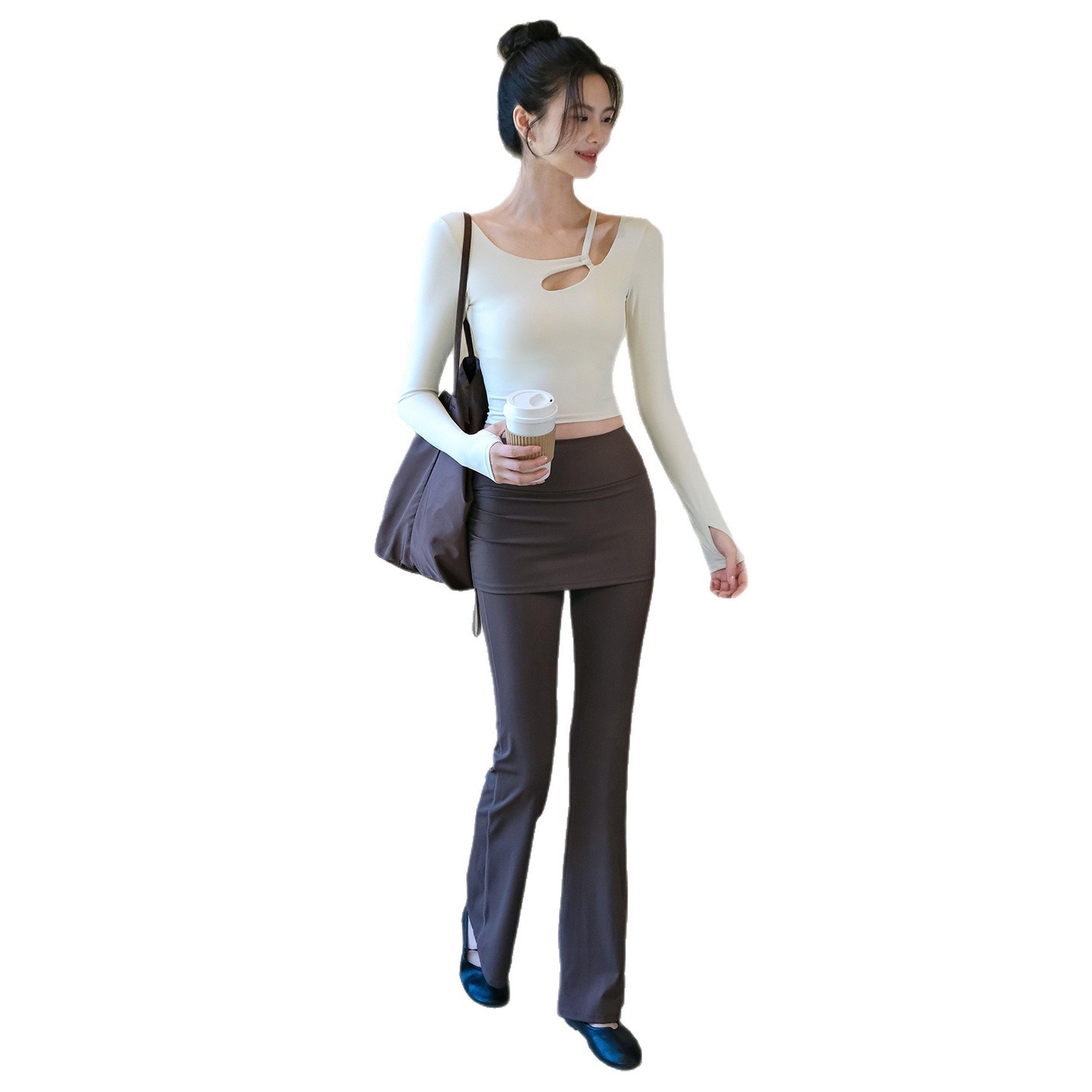 High-waisted slimming and comfortable sports bootcut pants