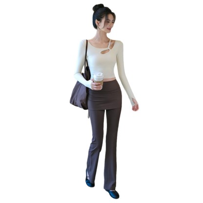 High-waisted slimming and comfortable sports bootcut pants