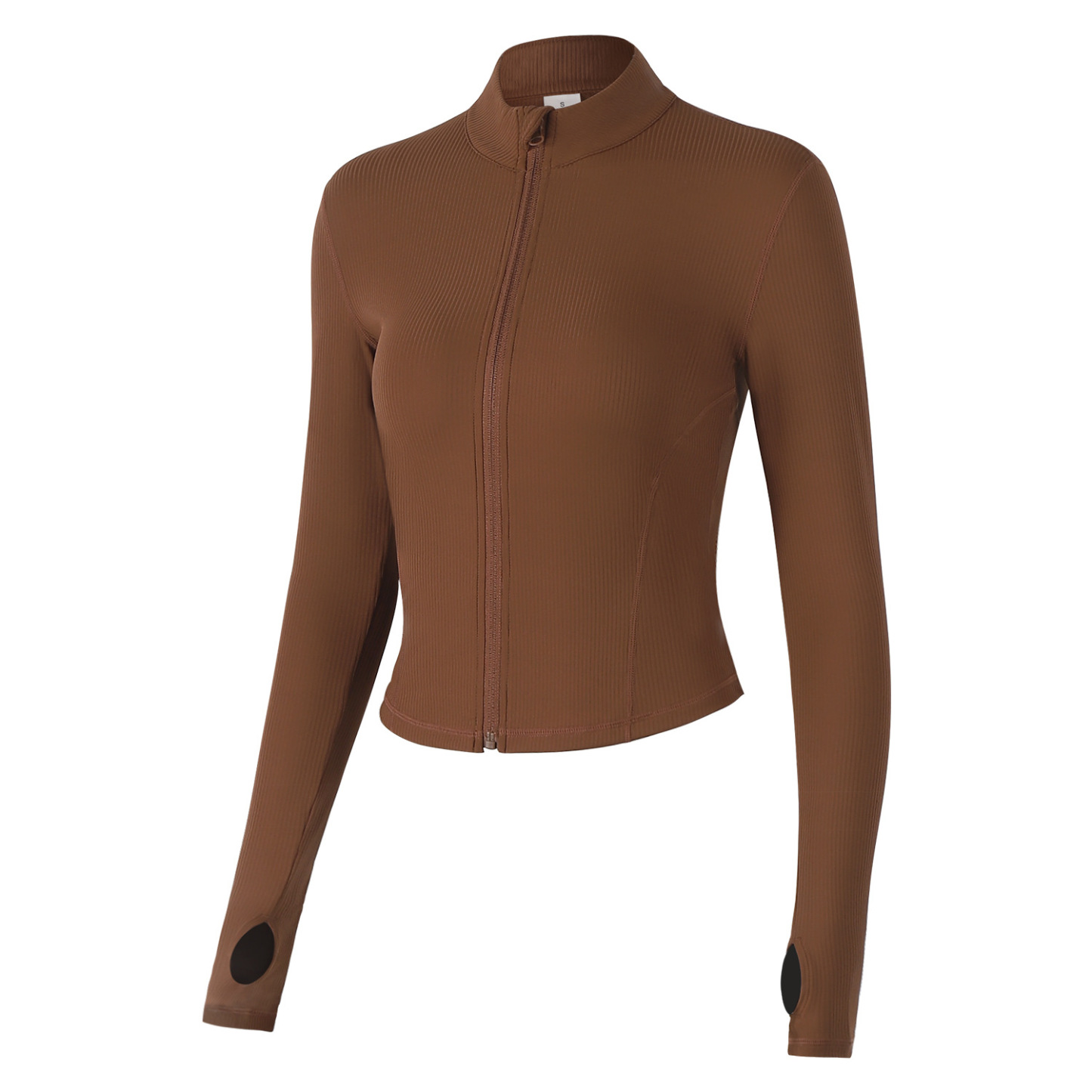 New tight height elastic collar threaded yoga jacket