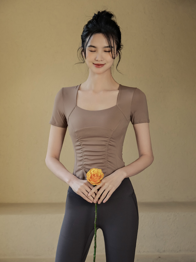 Quick-drying slimming short sleeves with breast pads