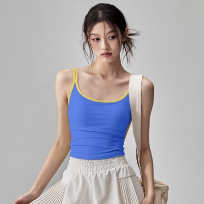 Contrasting color slimming sleeveless Pilates beautiful back bra
