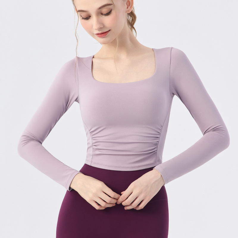 Soft and glutinous slim slim breathable sports fitness yoga long-sleeved top