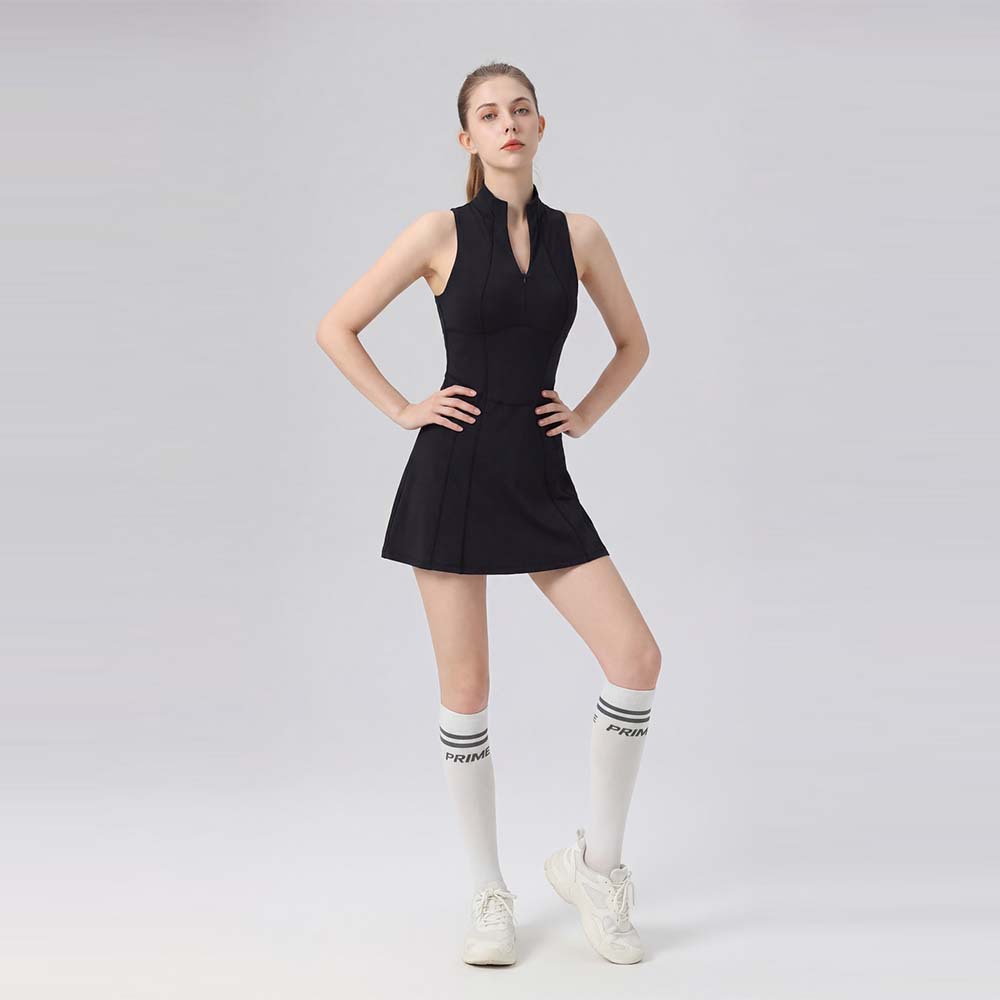Stand up collar stretch quick-drying tennis dress set